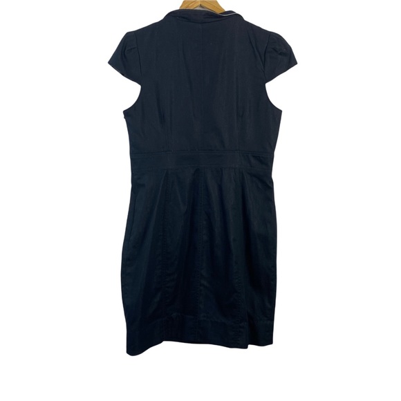 London Times ladies size12 blue frill neck zipper Large spring summer Work - Picture 3 of 8